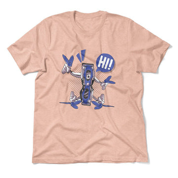 Quadcopter Robot Men/Unisex T-Shirt in Heather Peach color